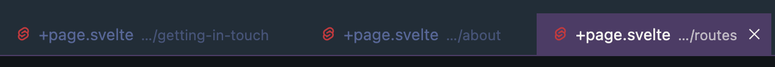 screenshot of pages in VS Code